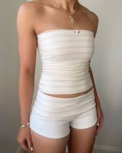 Load image into Gallery viewer, Karissa striped foldover shorts (Milkshake pink/Cream)