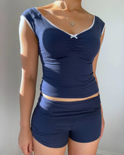 Load image into Gallery viewer, Marlee foldover shorts (navy)