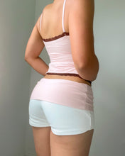 Load image into Gallery viewer, Organic cotton foldover shorts (Milkshake Pink/White)