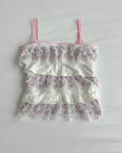 Load image into Gallery viewer, Floral lace pointelle ruffle cami (S)