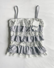 Load image into Gallery viewer, Misha cotton lace ruffle cami (Heather gray)