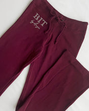 Load image into Gallery viewer, Rhinestone flare pants (Burgundy)