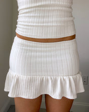 Load image into Gallery viewer, Mona pointelle ruffle mini skirt