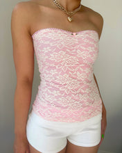 Load image into Gallery viewer, Cara cotton & lace tube top (Pink)