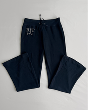 Load image into Gallery viewer, Rhinestone flare pants (Navy)
