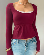 Load image into Gallery viewer, Montgomery babydoll long sleeve (Burgundy)