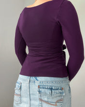 Load image into Gallery viewer, Addison tie waist babydoll long sleeve (Deep purple)