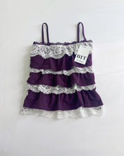 Load image into Gallery viewer, Sugarplum cotton lace ruffle cami