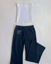 Load image into Gallery viewer, Rhinestone flare pants (Navy)