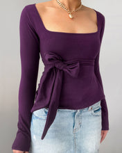 Load image into Gallery viewer, Addison tie waist babydoll long sleeve (Deep purple)
