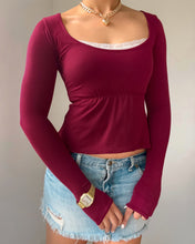 Load image into Gallery viewer, Montgomery babydoll long sleeve (Burgundy)