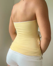Load image into Gallery viewer, Fae lace ruffle tube top (Butter yellow)