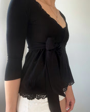 Load image into Gallery viewer, Estella cotton babydoll 3/4 sleeve (Black)
