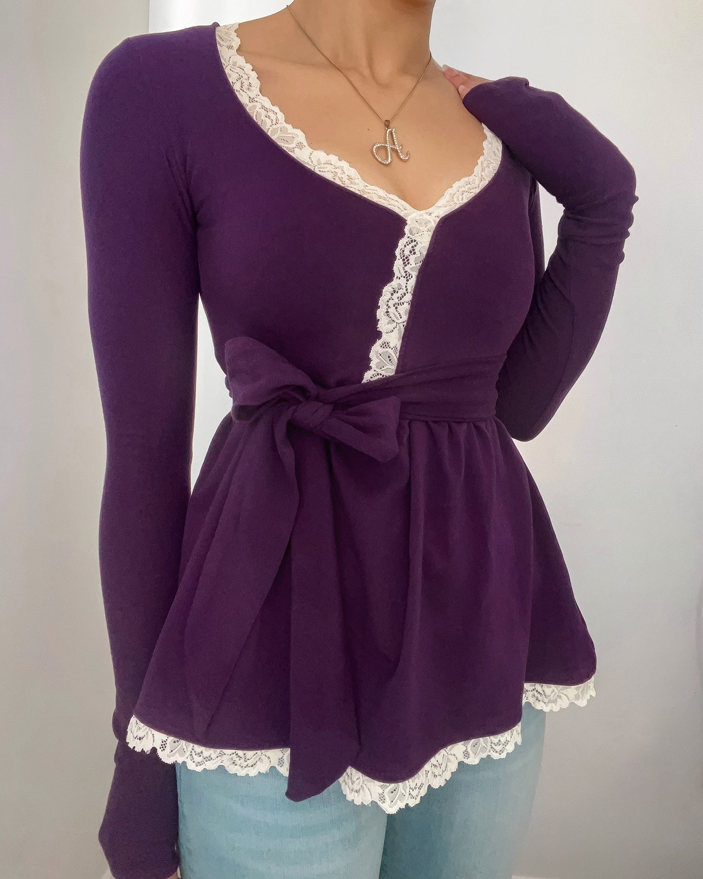 Hattie babydoll long sleeve (Deep purple)