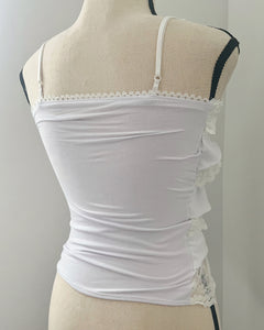 Cream & white lace ruffle cami (XXS)