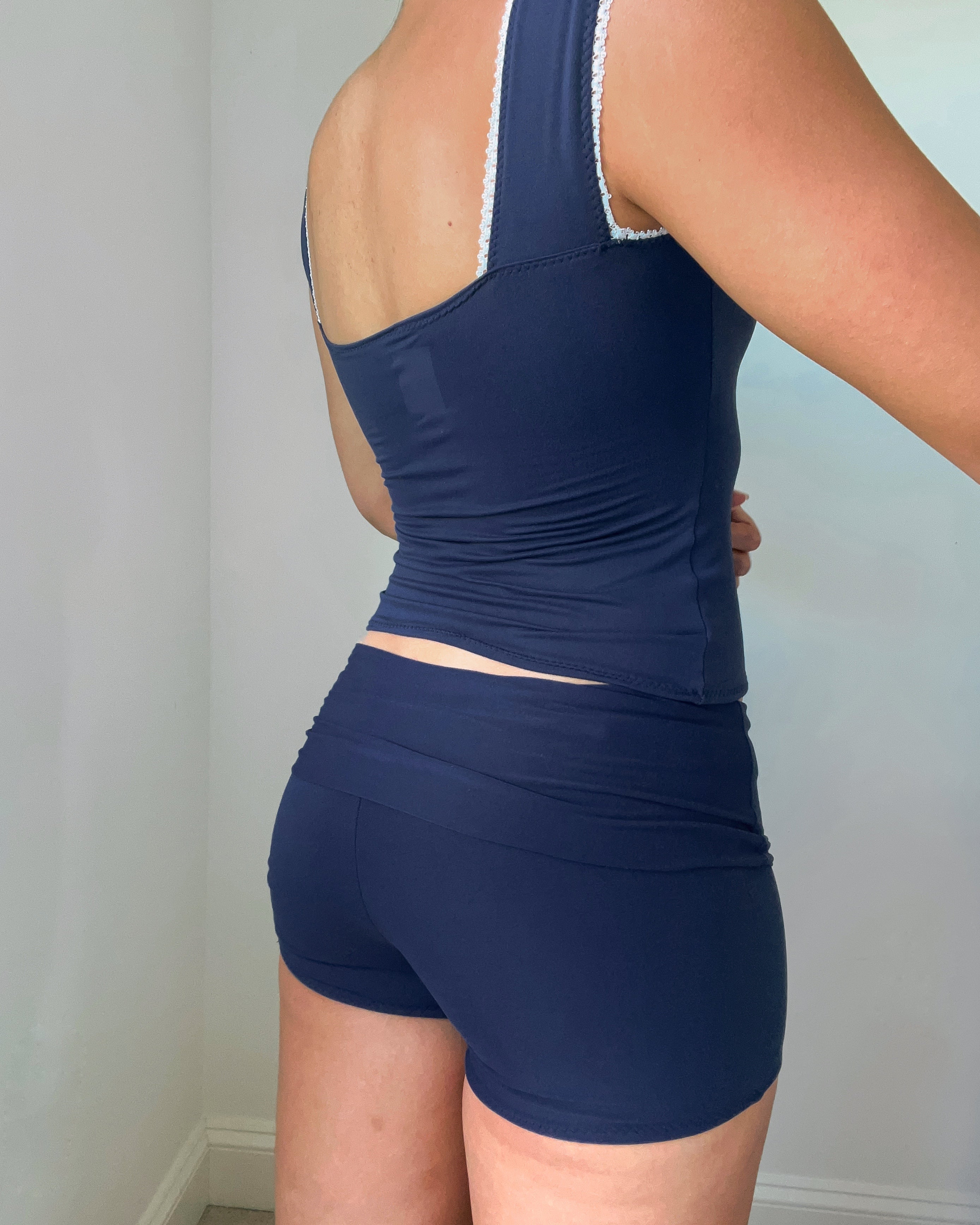 Women's Fold-Over Yoga Shorts – 2 Pack (Black & Navy) – Stretchy, Lightweight & Comfy For Workouts Or Lounging