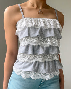 Misha lace ruffle cami (Heather gray) (XXS-XL)