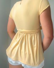Load image into Gallery viewer, Butter yellow &amp; lace babydoll top
