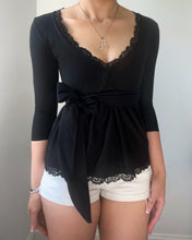 Load image into Gallery viewer, Estella cotton babydoll 3/4 sleeve (Black)
