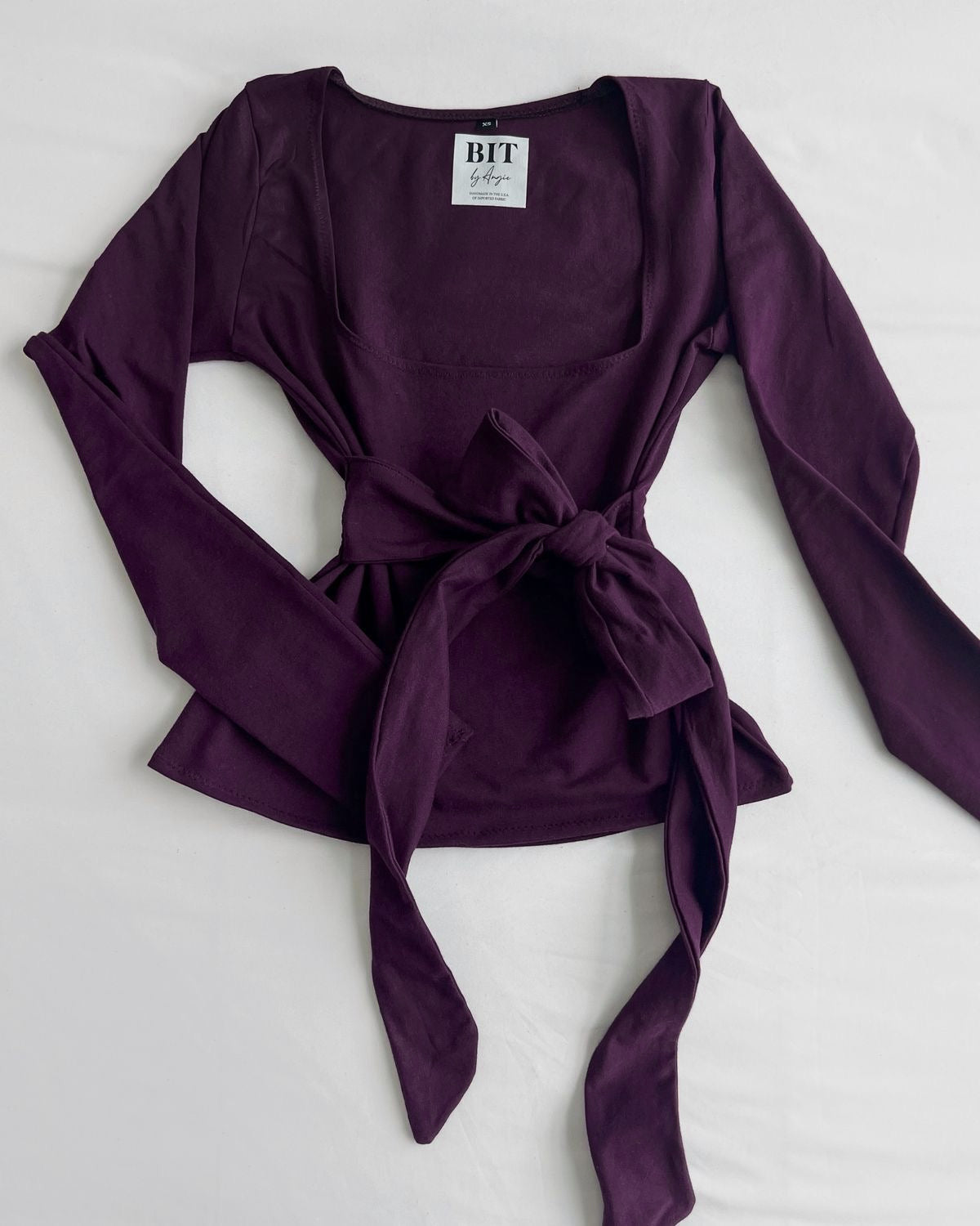 Addison tie waist babydoll long sleeve (Deep purple) – Bit