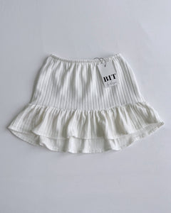 Mona pointelle ruffle mini skirt