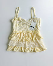 Load image into Gallery viewer, Janet lace ruffle cami (Pale butter yellow/ivory)
