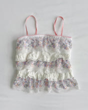 Load image into Gallery viewer, Floral lace pointelle ruffle cami (S)
