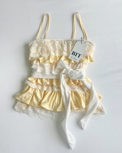 Iced lemonade lace ruffle cami