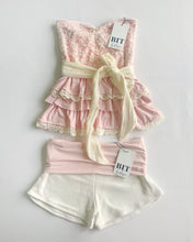 Load image into Gallery viewer, Fae lace ruffle tube top (Baby pink)
