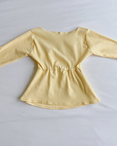 Tate long sleeve babydoll top (Butter yellow)