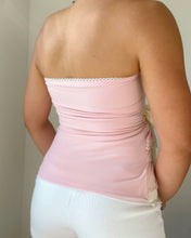 Load image into Gallery viewer, Fae lace ruffle tube top (Baby pink)
