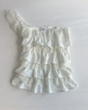Load image into Gallery viewer, Danielle one shoulder cotton lace ruffle top (White)
