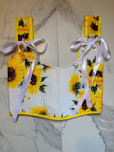 Upcycled sunflower corset
